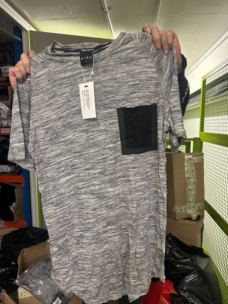KING APPAREL STERLING POCKET T-SHIRT - CHARCOAL