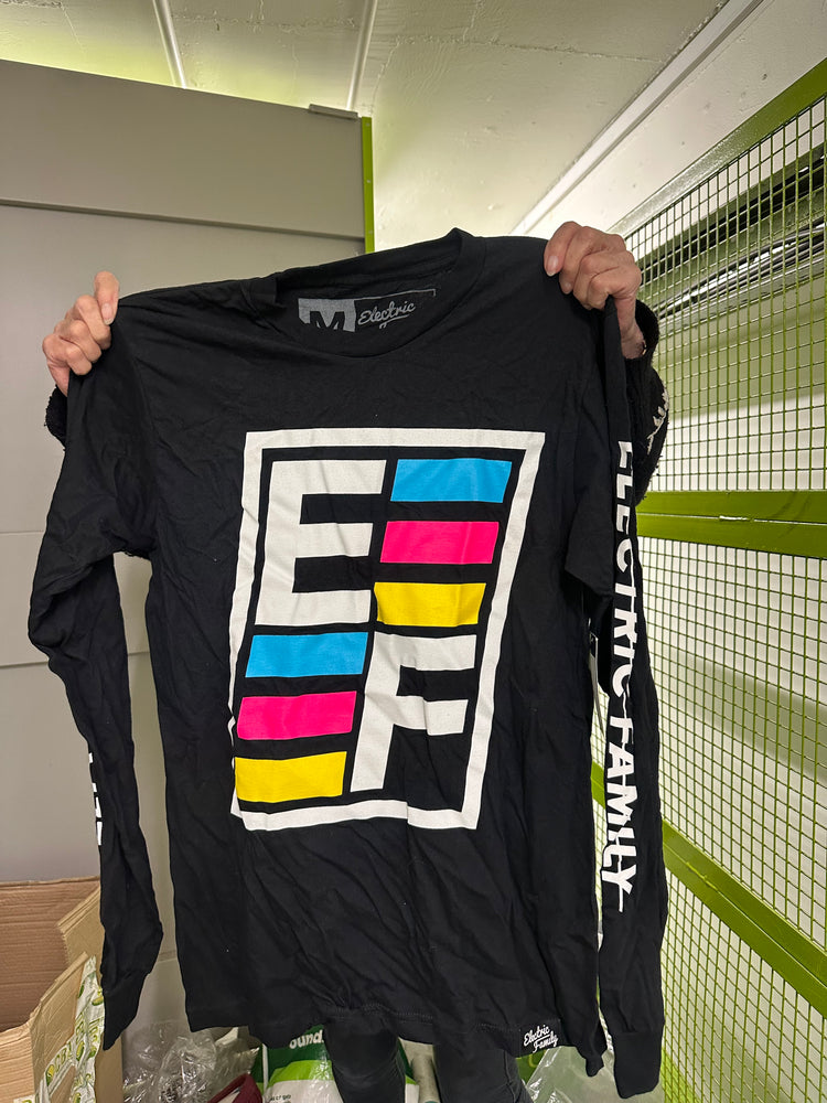 ELECTRIC FAMILY EF LINES LONG SLEEVE T-SHIRT - BLACK