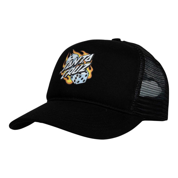 SANTA CRUZ FLAMING DICE DOT MESHBACK CAP