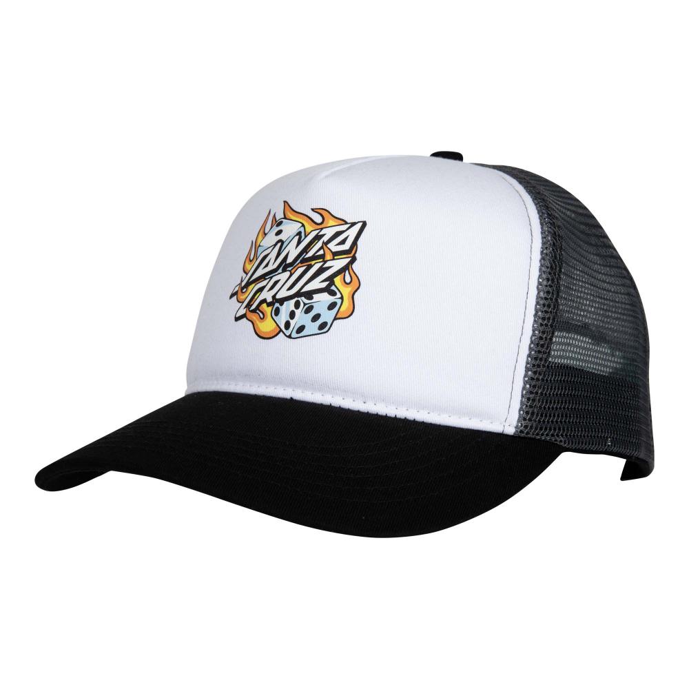SANTA CRUZ FLAMING DICE DOT MESHBACK CAP