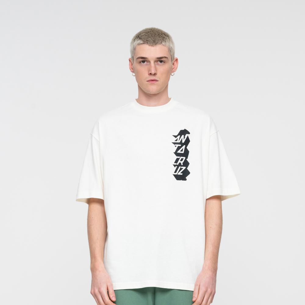 SANTA CRUZ - STACKED STRIP REVERSE T-SHIRT - UNBLEACHED COTTON