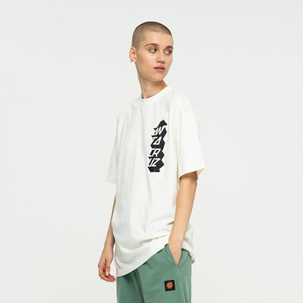 SANTA CRUZ - STACKED STRIP REVERSE T-SHIRT - UNBLEACHED COTTON