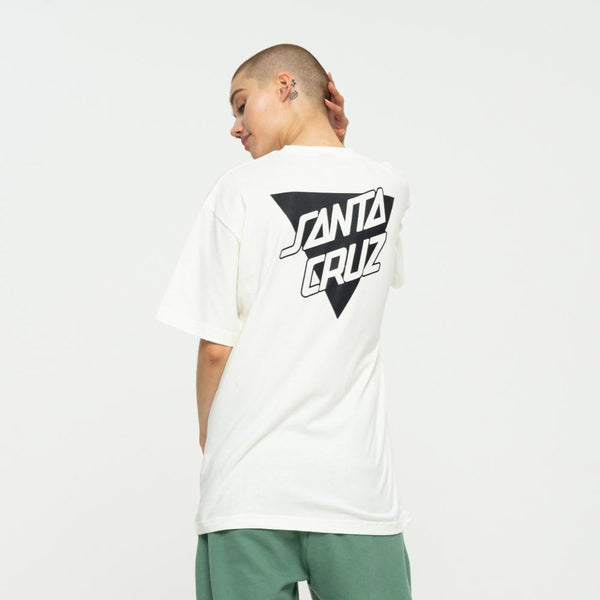 SANTA CRUZ - STACKED STRIP REVERSE T-SHIRT - UNBLEACHED COTTON