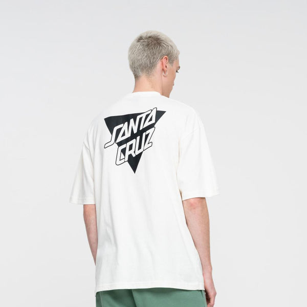 SANTA CRUZ - STACKED STRIP REVERSE T-SHIRT - UNBLEACHED COTTON