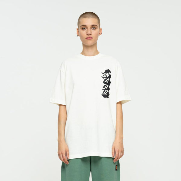 SANTA CRUZ - STACKED STRIP REVERSE T-SHIRT - UNBLEACHED COTTON