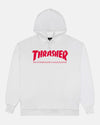 THRASHER SKATE MAG HOODY - WHITE WITH RED LOGO