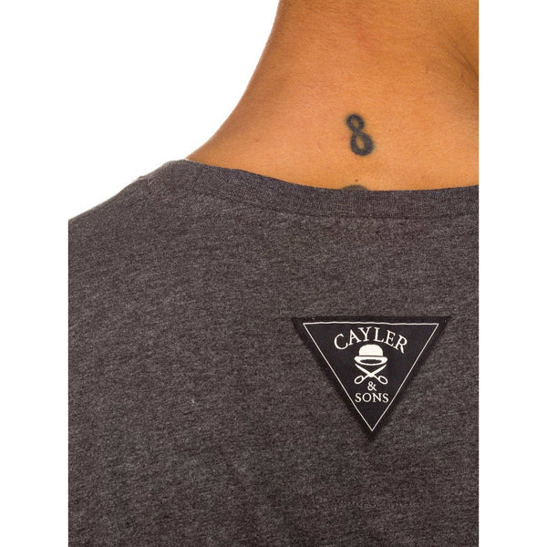 CAYLER & SONS SKY HIGH T-SHIRT - GREY HEATHER/BLUE