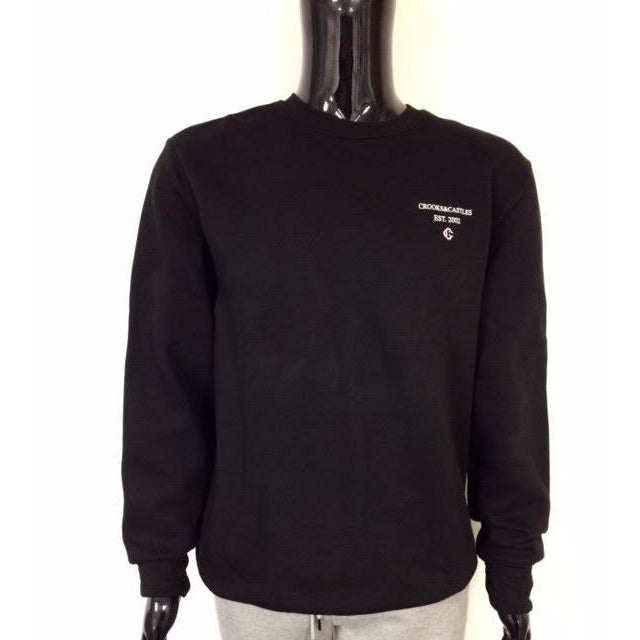 CROOKS & CASTLES SQUAD CREWNECK SWEATSHIRT - BLACK