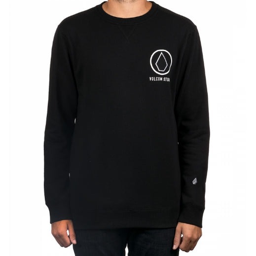 VOLCOM STRAY DOG CREWNECK SWEATSHIRT - BLACK