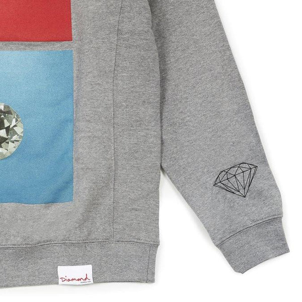 DIAMOND SUPPLY CO EMERALD SQUARE CREWNECK - GUNMETAL