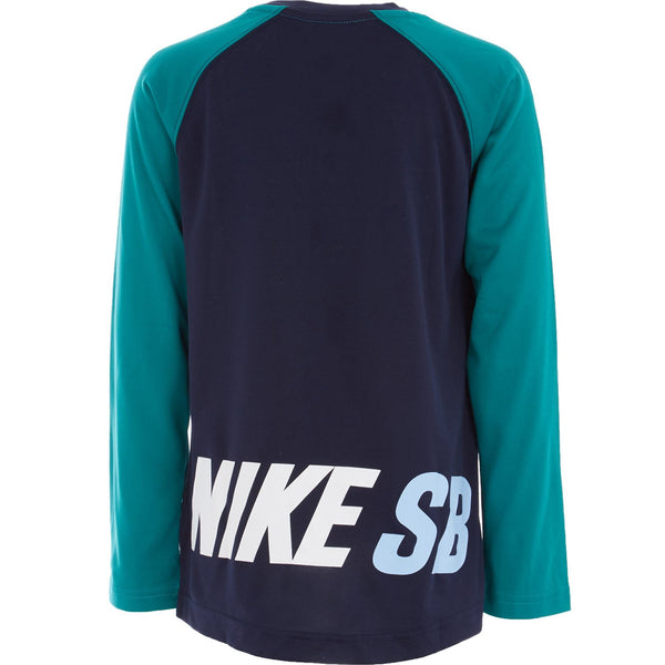 NIKE SB YOUTH LOGO DRI-FIT LONG SLEEVE T-SHIRT - OBSIDIAN