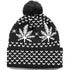 REASON LEAF PATTERN BEANIE - BLACK