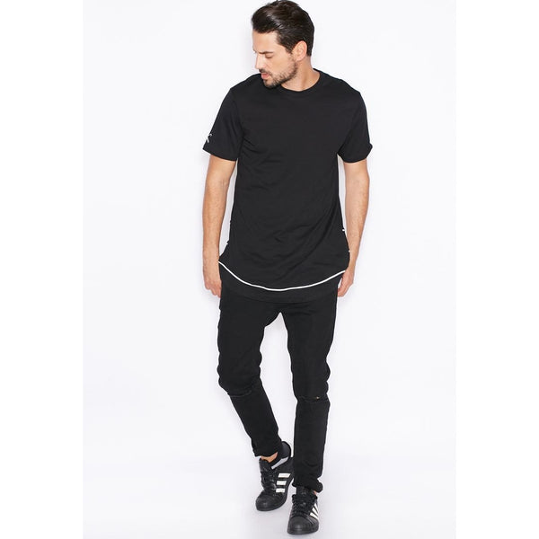 KING APPAREL STAPLE LAYERED T SHIRT - BLACK