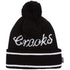 CROOKS & CASTLES HELLION KNITTED POM BEANIE - BLACK