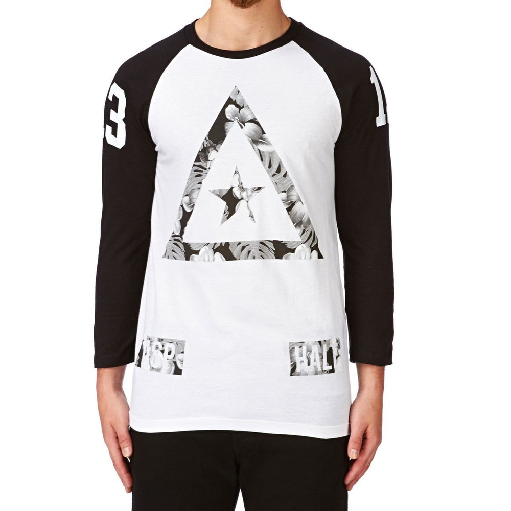 ASPHALT YACHT CLUB DELTA HEAT LONG SLEEVE RAGLAN T-SHIRT - WHITE