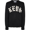 KEY STREET OLD ENGLISH KNIT SWEATSHIRT - BLACK