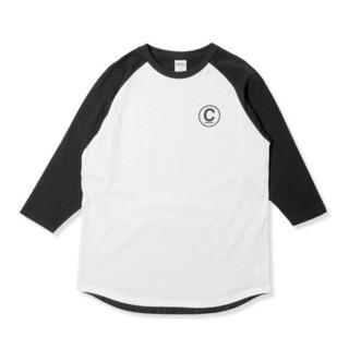 CROOKS & CASTLES CROWN KNIT BASEBALL RAGLAN T-SHIRT- WHITE/NAVY