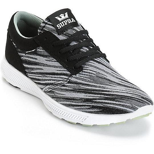 SUPRA HAMMER RUN SHOES - BLACK BRUSHSTROKE/WHITE