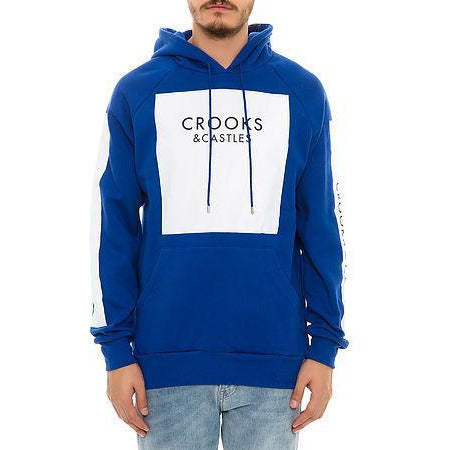 CROOKS & CASTLES THIEF KNIT PULLOVER HOODIE - COBALT