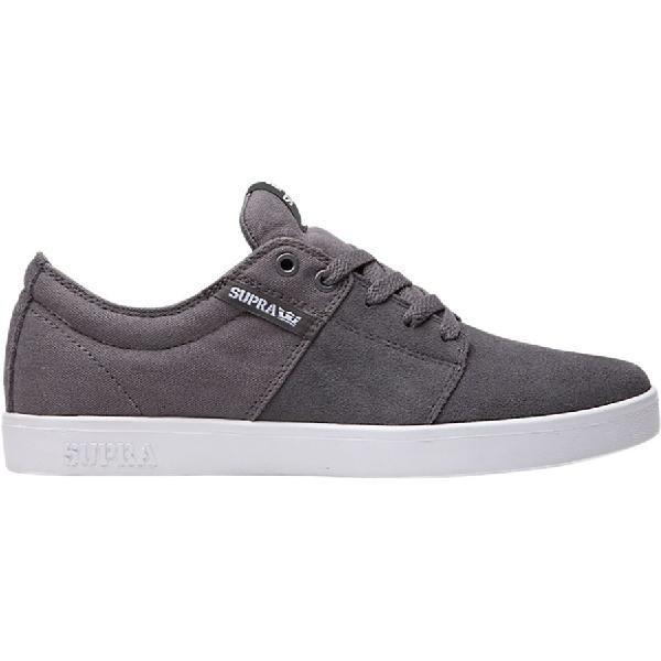 SUPRA STACKS VULC II SKATE SHOES - CHARCOAL/WHITE
