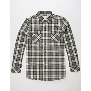 KEY STREET FRANKLIN PLAID SHIRT - GREY/BLACK