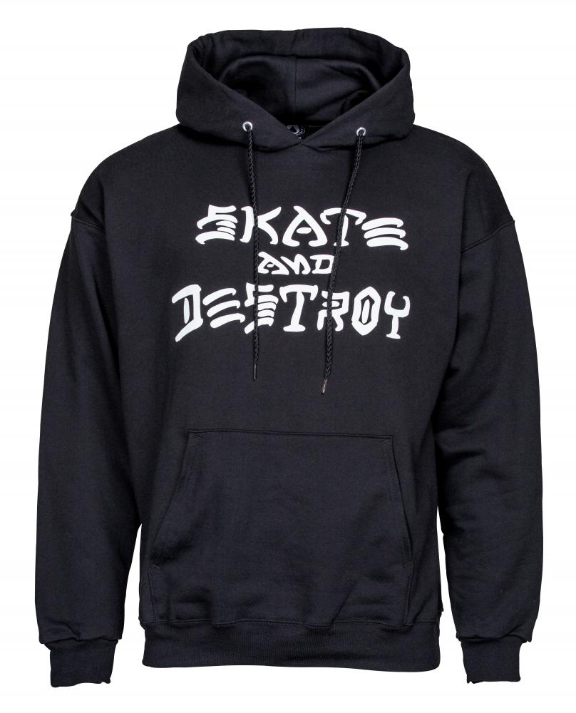 THRASHER SKATE AND DESTROY HOODIE - BLACK