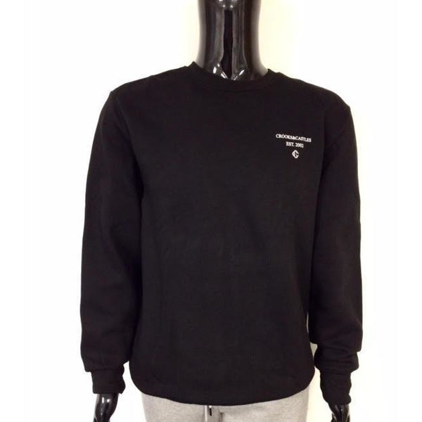 CROOKS & CASTLES SQUAD CREWNECK SWEATSHIRT - BLACK