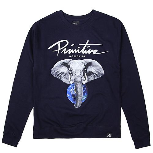 PRIMITIVE SAFARI CREWNECK SWEATSHIRT - NAVY