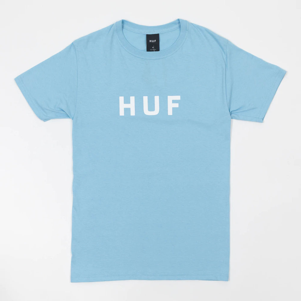 HUF ESSENTIALS OG LOGO SHORT SLEEVE T-SHIRT - LIGHT BLUE