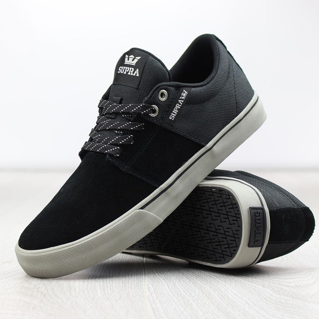 SUPRA STACKS VULC II SHOES BLACK GREY 420skatestore