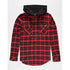KEY STREET ASPEN HOODED PLAID SHIRT - RED/BLACK