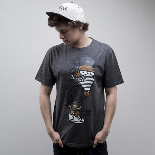 CAYLER & SONS SMART T-SHIRT - GREY HEATHER/BLACK