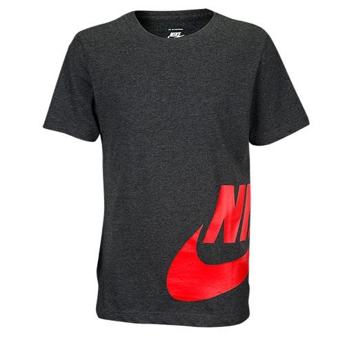 NIKE SB YOUTH WRAP AROUND LOGO T-SHIRT - BLACK HEATHER