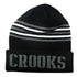 CROOKS & CASTLES CORE STRIPED BEANIE - BLACK