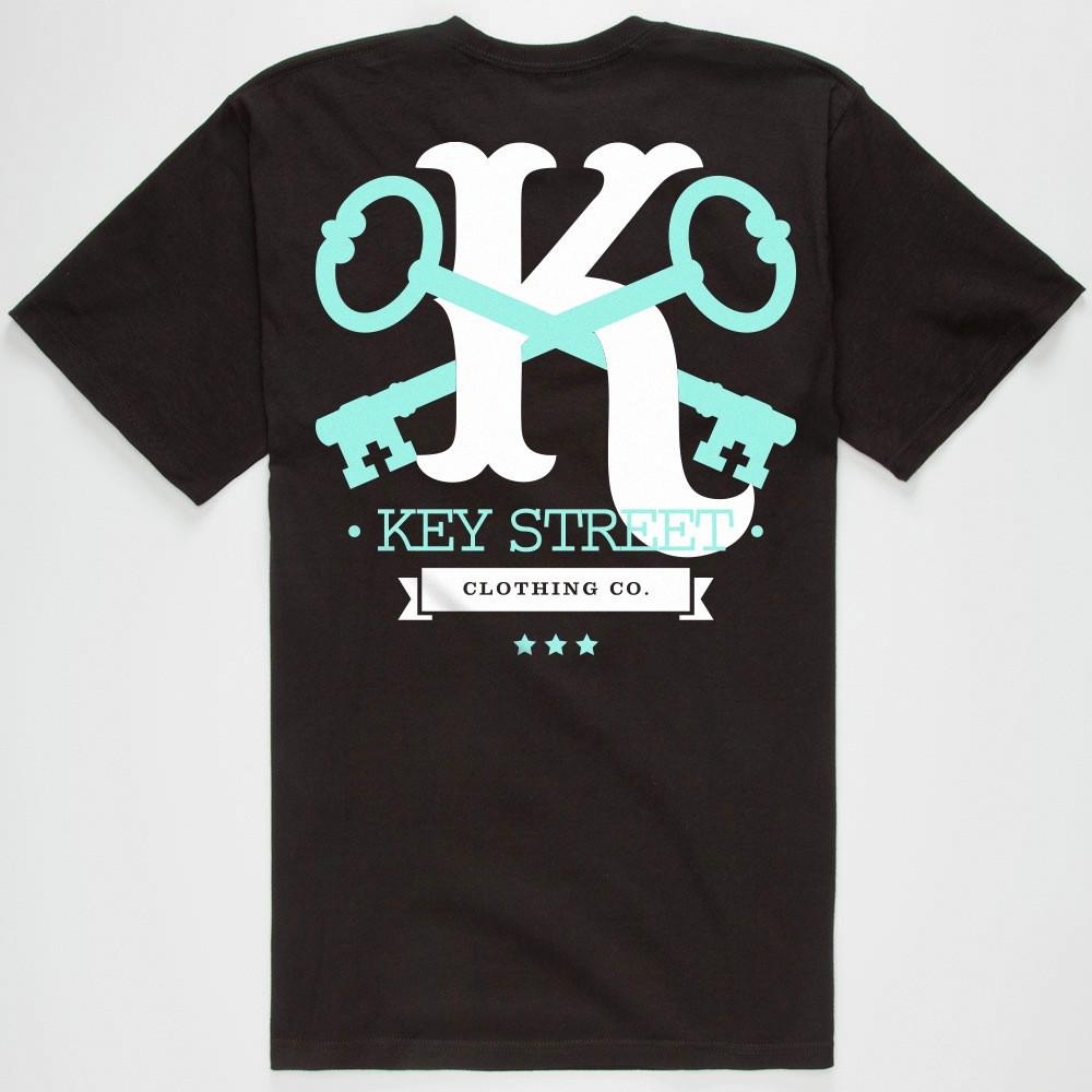 KEY STREET CROSSED KEYS T-SHIRT - BLACK