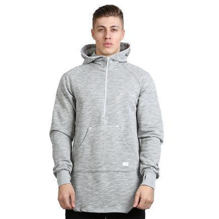KING APPAREL AESTHETIC LONGLINE HOODIE - HEATHER GREY