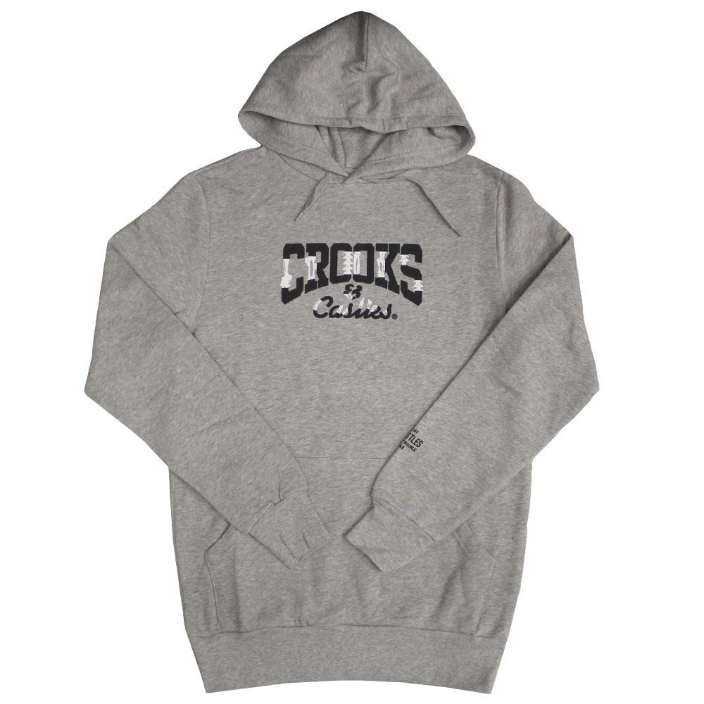 CROOKS & CASTLES BRIGADE PULLOVER HOODIE - HEATHER GREY