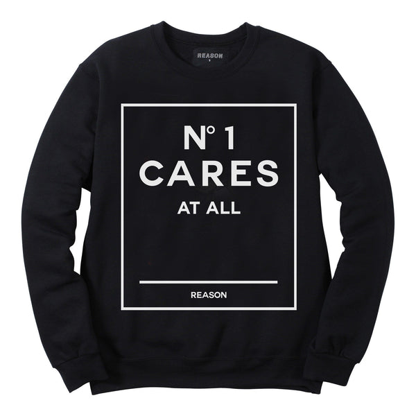 REASON NO1 CARES  GRAPHIC CREWNECK BLACK/WHITE