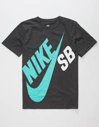 NIKE SB YOUTH BIG LOGO T-SHIRT - BLACK HEATHER