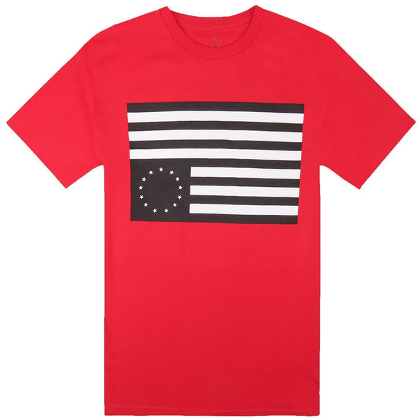 BLACK SCALE REBEL FLAG T-SHIRT - RED