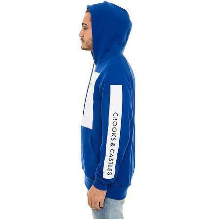 CROOKS & CASTLES THIEF KNIT PULLOVER HOODIE - COBALT