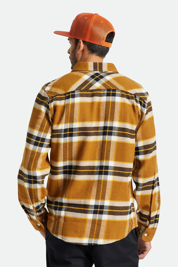 BRIXTON BOWERY L/S FLANNEL - MEDAL BRONZE
