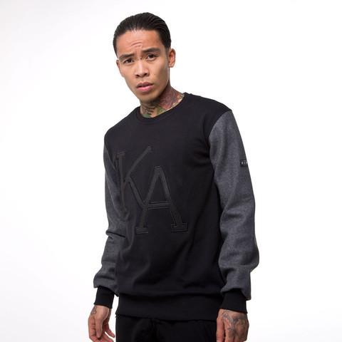 KING APPAREL LETTERMAN CREWNECK SWEATSHIRT - BLACK