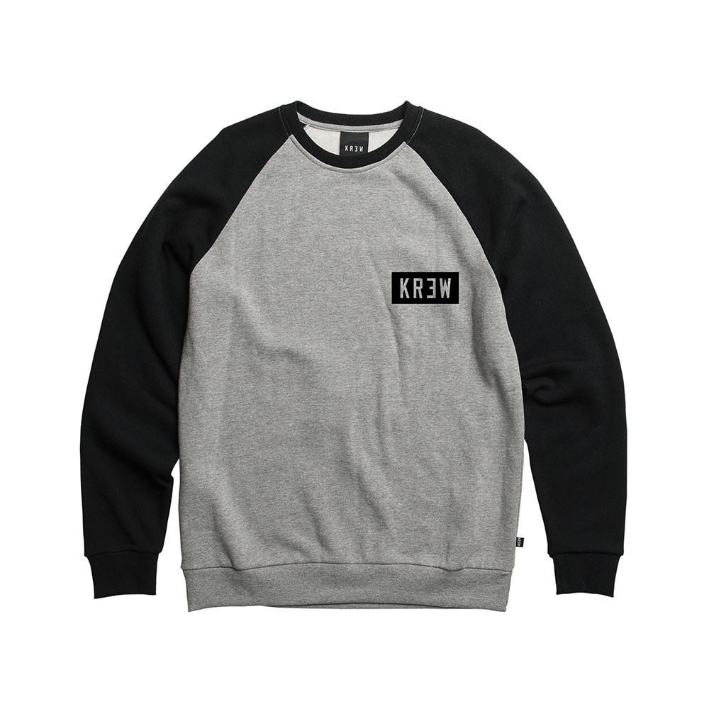 KR3W LOCKER BOX CREWNECK SWEATSHIRT - GREY HEATHER & BLACK