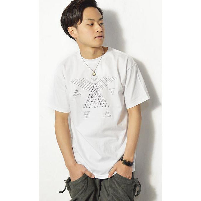 BLACK SCALE GLYPH T-SHIRT - WHITE