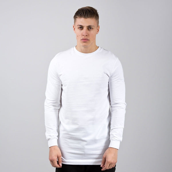 KING APPAREL HARD GRAFT LIGHT LONGLINE CREWNECK - WHITE