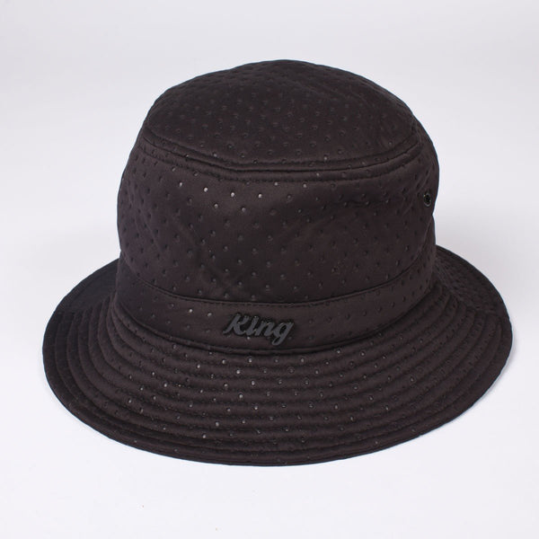 KING APPAREL SCRIPT PREMIUM BUCKET HAT - BLACK