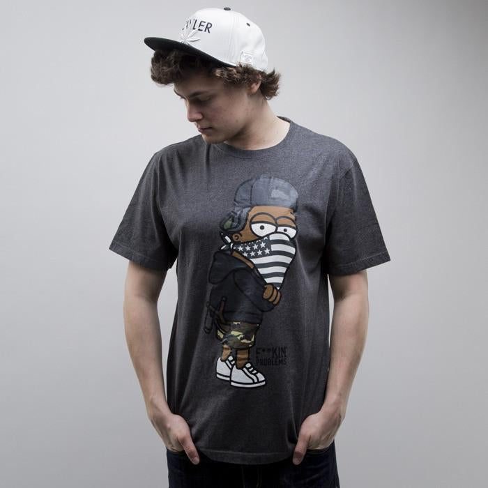 CAYLER & SONS SMART T-SHIRT - GREY HEATHER/BLACK