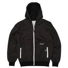 CROOKS & CASTLES SNELLEN WOVEN WINDBREAKER JACKET - BLACK