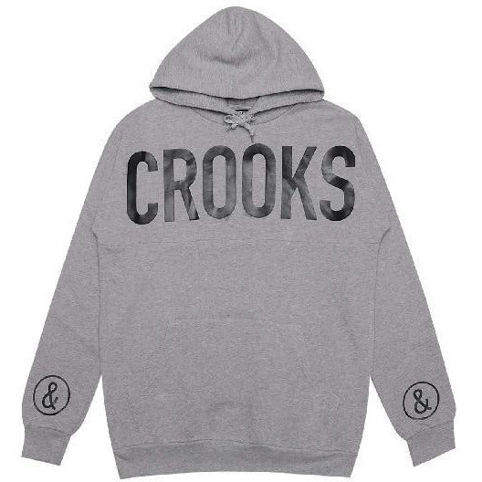 CROOKS & CASTLES BANNER PULLOVER HOODIE - HEATHER GREY